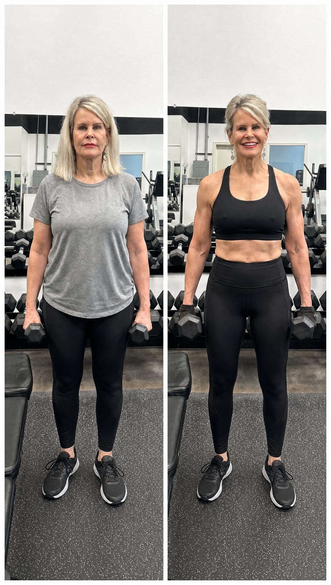 Beth W. transformation. Lost 20 pounds training with Jonathan.