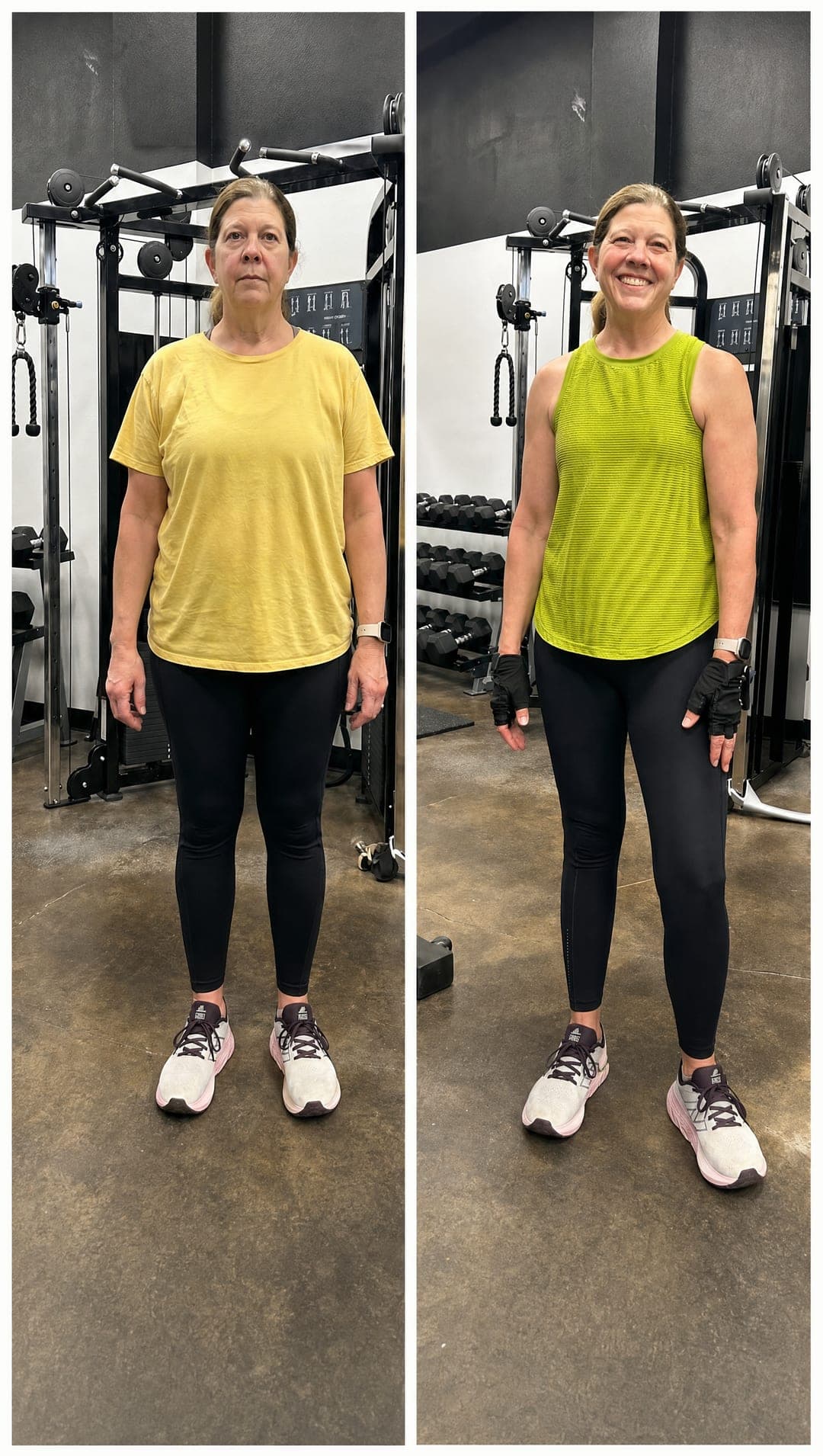 Janet B. transformation. Lost 15 pounds training with Jonathan.